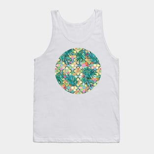 Gilded Moroccan Mosaic Tiles with Palm Leaves Tank Top